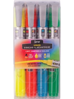 CetKing SV-LKTFB4KRPA Likit Fosforlu Kalem, Karişik Fosforlu Renkler