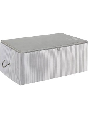 CetKing Home Textile Orta Boy Gri Çizgili Stuff & Things Hurç 52 x 28 x 21 cm