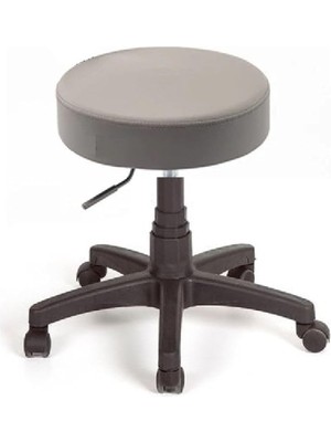 CetKing Ofis Kasiyer Taburesi Tekerlekli Deri Döşeme Oturak Eczane Laboratuvar Çalışma Koltuğu Acık Gri