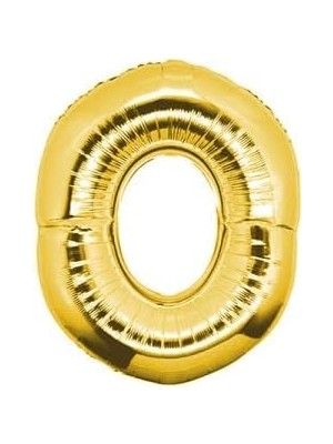 CetKing Marifetlerim - 0 Rakamı Altın Folyo Balon 40 Inch 90 cm