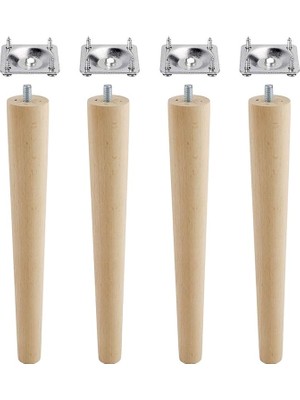 CetKing Ahşap Mobilya Koltuk Kanepe Sehpa Masa Ayağı Ayakları M8 Civatalı 30 cm + Bağlantı Aparatlı 8'li Set