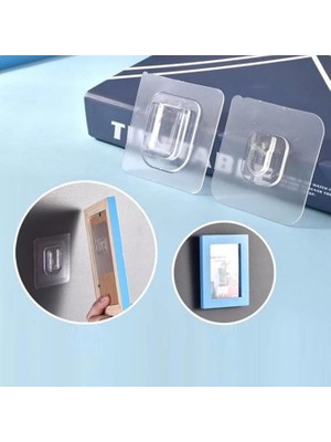 CetKing Mobilya Askı Çift Taraflı Yapışkanlı Geçmeli Klips Şeffaf Duvar Kancası, Iz Bırakmayan Sabitleme Askısı, Ev ve Ofis Organizer 5 Çift