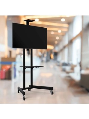 CetKing Tv/fuar ve Toplantı Odası Standı Video Kamera Askı Aparatlı Metal Ayaklı Tv Sehpası/ünitesi 40” Inç – 75” Inç