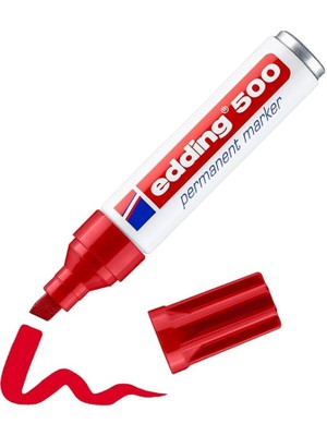 CetKing 500 Permanent Markör - Kırmızı - 1 Kalem - 2-7 mm Kesik Ucu