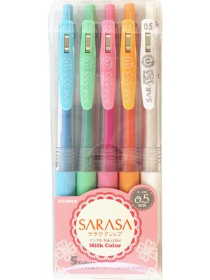 CetKing JJ15-5C-MK "sarasa" Klipsli Sütlü Jel Kalem - Çeşitli (5'li Paket)