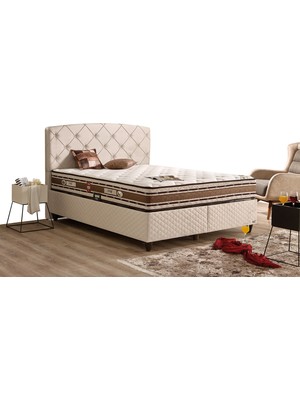 İmaj Cashmere Plus Set Çift Kişilik Yatak Seti 150 x 200 Baslık + Sandıklı Baza + Ortopedik Yatak