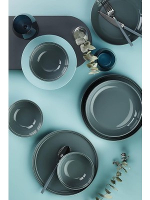 CetKing Porselen Fit-C 18 Parça 6 Kişilik Yemek Takımı Mavi