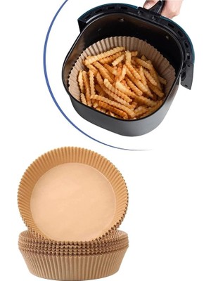 CetKing Adet Air Fryer Pişirme Kağıdı Tek Kullanımlık Yağ Geçirmez Yapışmaz Yuvarlak Tabak Model