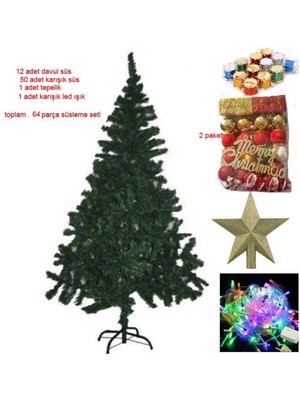 Empressco Beyaz Metal Ayaklı 180 cm Yılbaşı Ağacı ve 64 Parça Süsleme Seti