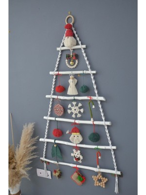 Empressco Beyaz Makrome Yılbaşı Ağacı Duvar Dekoru, Şık ve Doğal Dekorasyon Ürünü