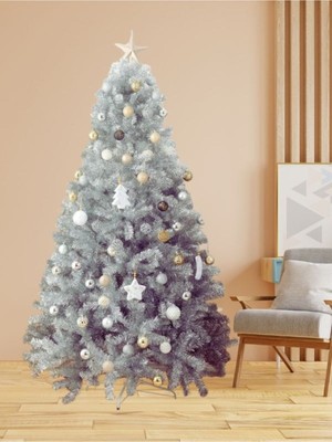Empressco 180 cm Parlak Gümüş Çam Ağacı, Şık Yılbaşı Dekoru