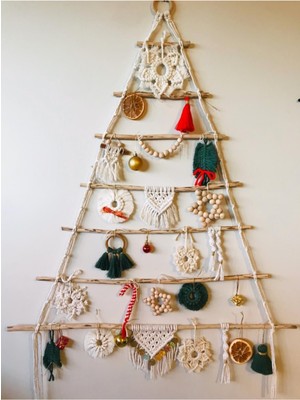 Empressco Beyaz Makrome Yılbaşı Ağacı Süsleme Dekoru, Şık ve Doğal Görünüm