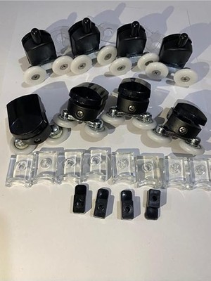 CetKing Duşakabin Tekeri Siyah Renkli 8'li Takım