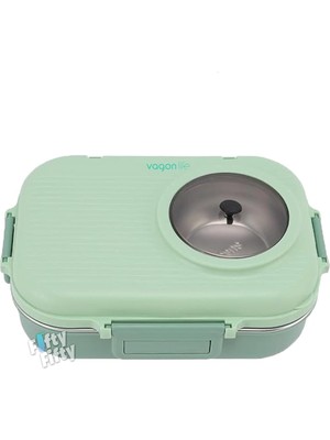 CetKing 1100 ml Çorba Kaseli-Metal Kaşıklı Paslanmaz Çelik Bento Lunch Box Yeni Nesil Sefer TASI-FFBL70100