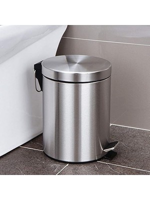 CetKing Tuvalet Balkon Mutfak, Pedallı Paslanmaz Metal Çöp Kovası 3 Litre