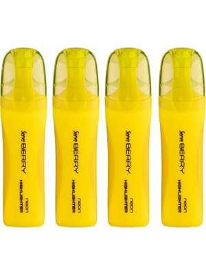 CetKing Berry Fosforlu Kalem Sarı 4lu Set