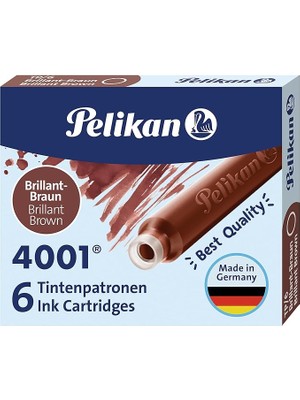 CetKing Kartuş Serisi TP6X Dolma Kalem Kartuşu Kahverengi