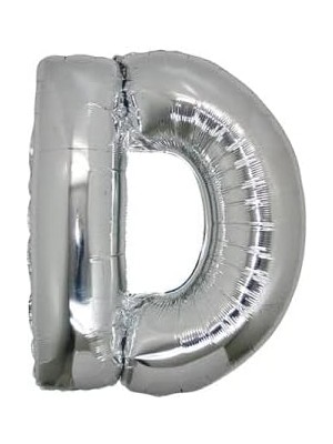 CetKing Marifetlerim - D Harfi Gümüş Folyo Balon 40 Inch 90 cm