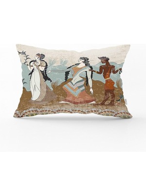 CetKing Girit Uygarlığı With Minoan Motif Modern Dikdörtgen Yastık Kılıfı