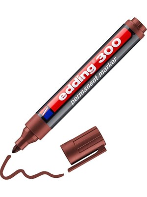 CetKing Edding 300 Kalıcı Markör, Doldurulabilir, 1,5 - 3 Mm, Kahverengi