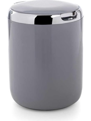 CetKing Pasifik Plastik Kapaklı Çöp Kovası 3 Lt, Gri