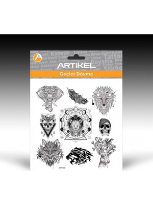 Artikel Artikel Etnik Hayvanlar Dövme 15,5 x 16 cm