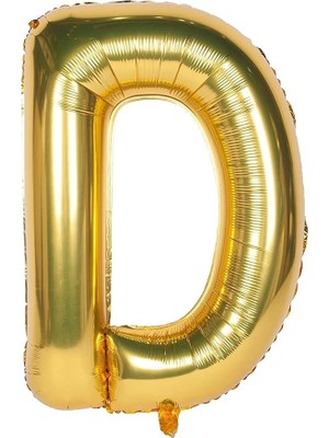 CetKing Folyo Balon D Harfi Helyum Balon 36 cm Gold Renk D BMCNM201