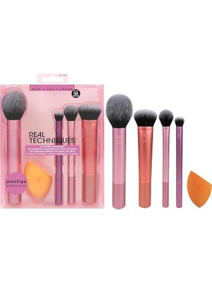 CetKing Technıques Everyday Essentials Makyaj Fırçası, Yüz Için Komple Set (Yüz Süngeri, Yüz, Ruj, Ayarlama ve Delüks Göz Farı Fırçası)