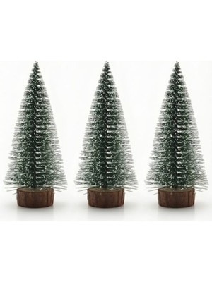 Empressco Renkli Minyatür Yılbaşı Çam Ağacı, Kütük Tabanlı Masaüstü Dekorasyonu