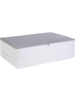 CetKing Home Textile Mega Boy Gri Çizgili Stuff & Things Baza Altı Hurç 74 x 46 x 22 cm