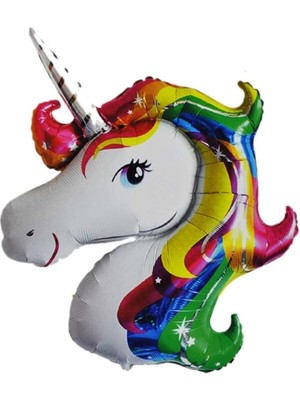 CetKing Boynuzlu At Unicorn Folyo Balon Koyu Renk 87X117 cm