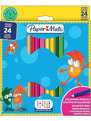 CetKing Mate Çocuk Boya Kalemi Önceden Kesilmiş Renkli Kalemler, Renk Çeşitliliği, 24 Kalem