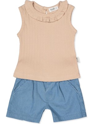Bebetto Tencel Şort 2li Takım (Tıny Flowers) Bej