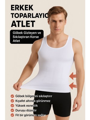 Erkek Göbek Toparlayıcı Korse Atlet – Ince Gösteren Dikişsiz Şekillendirici Atlet