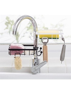 CetKing Çelik Mutfak Banyo Musluğuna Sabitlenebilir Sabunluk