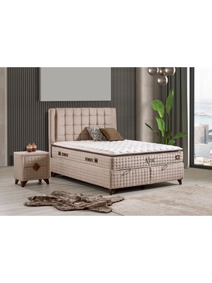 İmaj Nest Set Çift Kişilik Yatak Seti 140 x 200 Baslık + Sandıklı Baza + Ortopedik Yatak