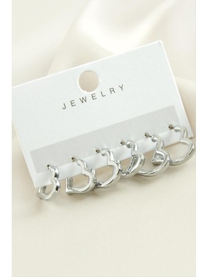 Miray Life 6 Adet Kalp Metal Küpe