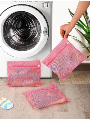 CetKing 3 Adet Bebek Çocuk Çorap Yıkama Filesi Pembe