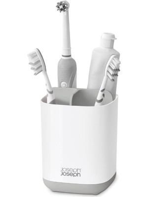 CetKing Joseph Easystore Diş Fırçası Kabı, Kompakt, Kap, Banyo Saklama, Beyaz/gri, Gri/beyaz