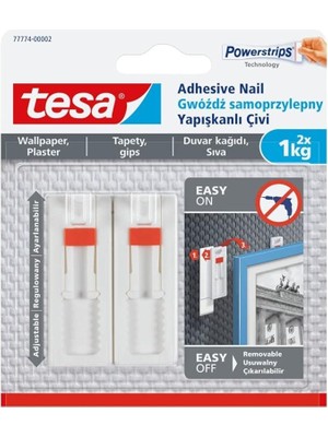 CetKing 77774 – 00002 – 00 ÇIKARILABILIR Ayarlanabilir Kendinden Yapışkanlı Tırnak Üzerine Resim Asmak Için Duvar Kağıdı, Beyaz