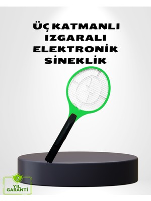 Taşınabilir Elektronik Sineklik – Üç Katmanlı Güvenli Izgara ve Kimyasız Koruma