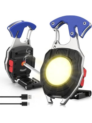CetKing FX-260 Çok Fonksiyonlu Anahtarlık Kamp Lambası, Çakmaklı LED Fener, Mıknatıslı Mini Fener, Acil Durum Lambası