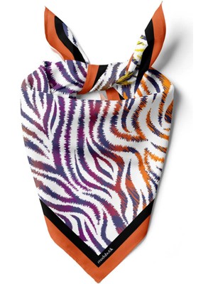 Vissona G72 Kadın Mavi Sarı Sarmaşık Desenli 50X50 Bandana Hyl DG01427-22