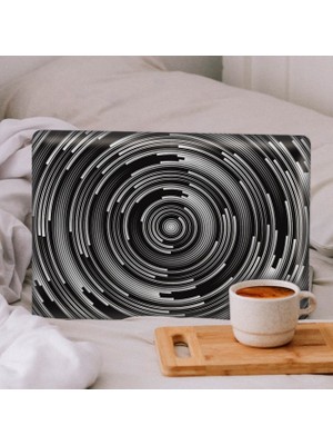 Artikel Artikel Siyah Beyaz Dairesel Soyut Desen Notebook Sticker