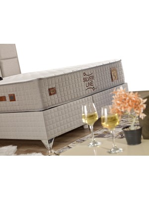 İmaj Silver Line Set Çift Kişilik Yatak Seti 140 x 200 Baslık + Sandıklı Baza + Ortopedik Yatak