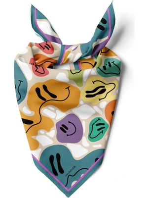 B38 Modabutik Smiley Desenli Bandana