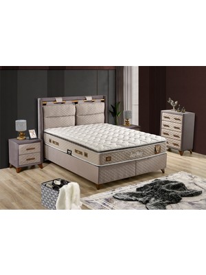 İmaj Sleep Maker Set Çift Kişilik Yatak Seti 160 x 200 Baslık + Sandıklı Baza + Ortopedik Yatak