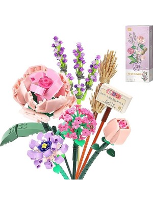 CetKing Mini Bricks Çiçek Buketi Yapı Seti, Yapay Çiçek Yapı Taşları, Ev Dekorasyonu, 547 Parça Yaratıcı Botanik Koleksiyonu, 8-12 Yaş Arası Kızlar Için