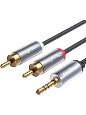 CetKing 3.5mm Aux To 2 Rca Hi-Fi Ses Kablosu 5 Metre