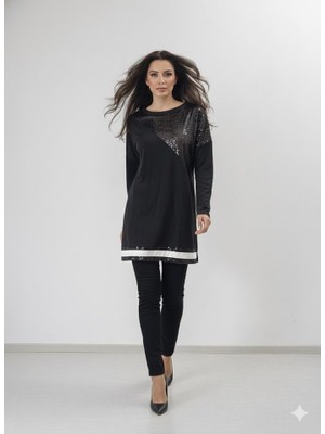 Martcini Kadın Uzun Kollu Pulpayet Detay Bluz